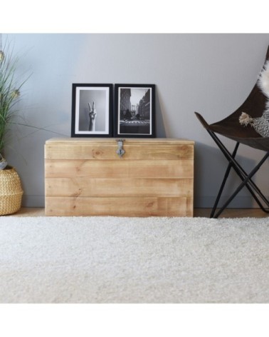 Coffre de rangement bois massif