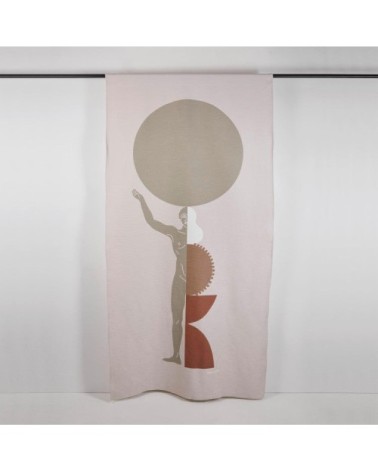 Rideau à coulisse 135x250 cm Naturel et terracota