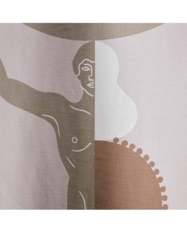 Rideau à coulisse 135x250 cm Naturel et terracota