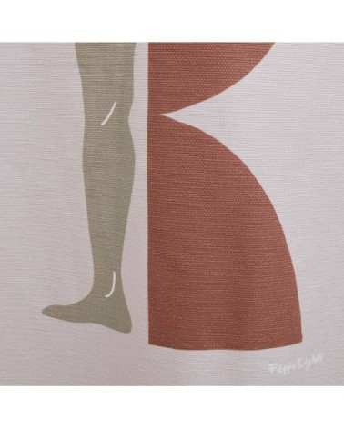 Rideau à coulisse 135x250 cm Naturel et terracota