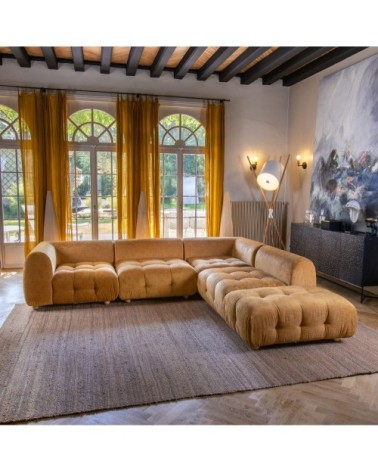 Tapis en jute et coton beige 350x250