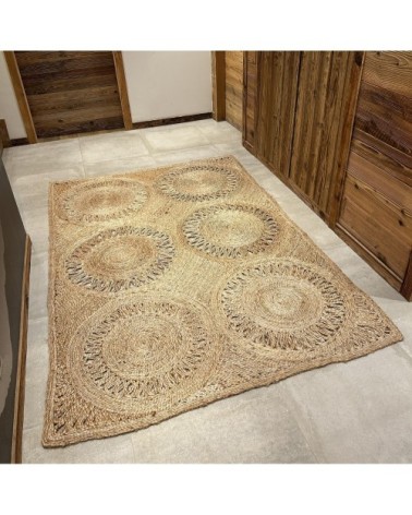 Tapis rectangulaire en jute tissé à la main 220cm