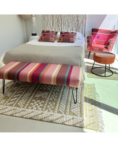 Tapis en laine et coton safran 90 x 150cm