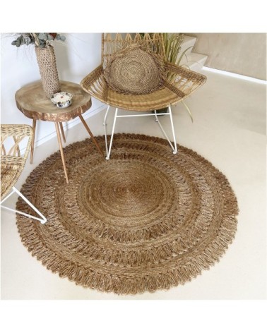 Tapis rond en jute tissé à la main 140cm