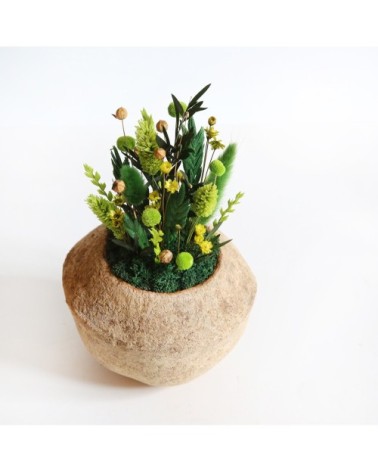 De?coration fleurs se?che?es noix de sapucaja forêt