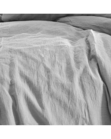 Housse de couette en gaze de coton  gris perle 240x220 cm