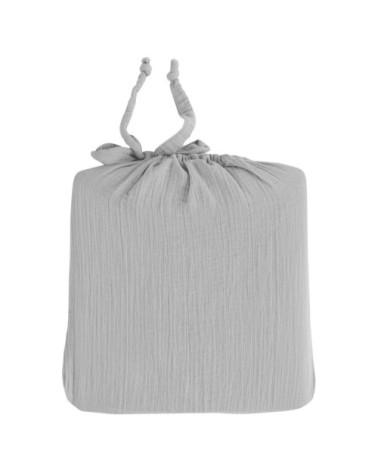 Housse de couette en gaze de coton  gris perle 240x220 cm