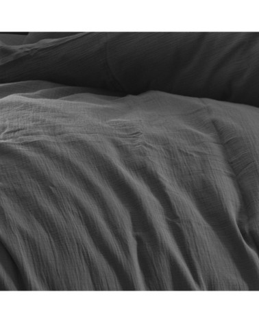 Housse de couette en gaze de coton  carbone 260x240 cm