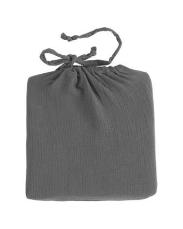 Housse de couette en gaze de coton  carbone 260x240 cm
