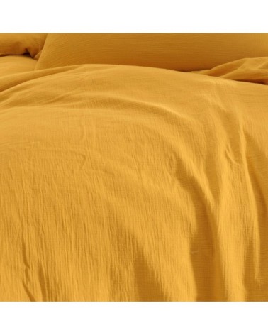 Housse de couette en gaze de coton  miel 240x220 cm