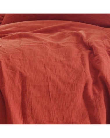 Housse de couette en gaze de coton  terracota 260x240 cm