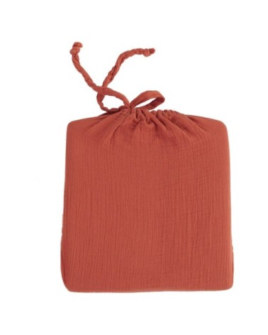 Housse de couette en gaze de coton  terracota 260x240 cm