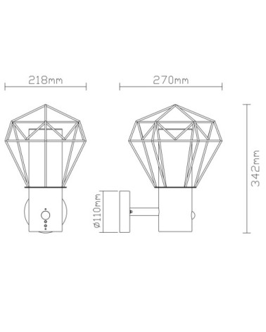Applique extérieur en métal noir