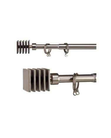 Tringle à rideaux extensible métal chromé carré 170 à 320cm