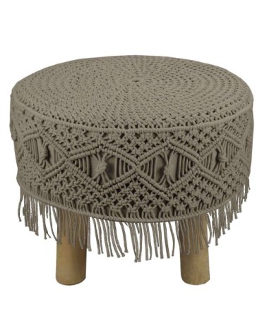 Tabouret en macramé  mastic