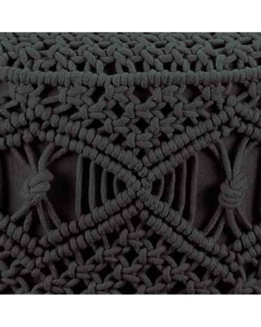 Tabouret en macramé  anthracite