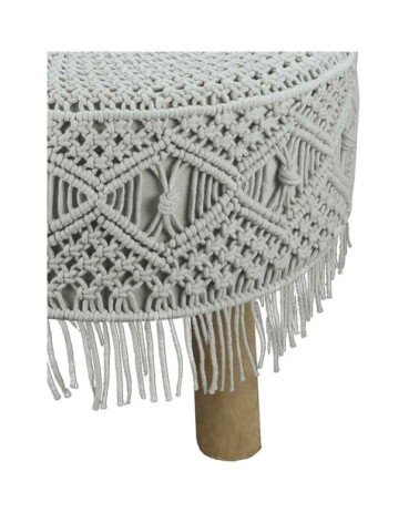 Tabouret en macramé  glacier