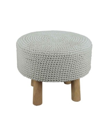 Tabouret en macramé  glacier