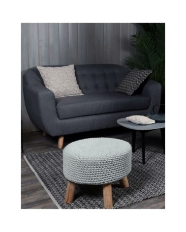 Tabouret en macramé  glacier