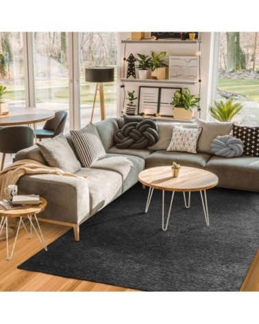 Tapis texturé vintage noir cendré 160x230