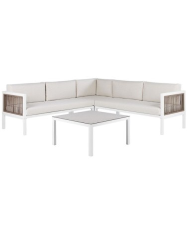 Set de salon 4 personnes en aluminium blanc
