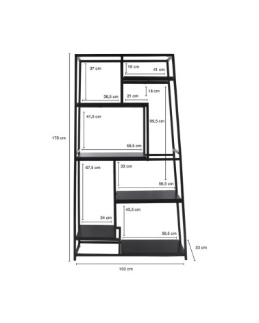 Étagère asymétrique en métal noir