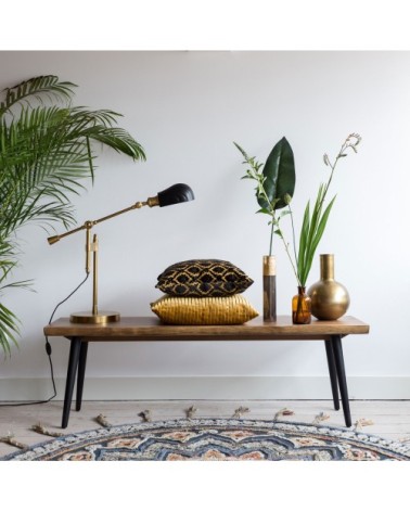 Banc design en noyer 140cm bois foncé