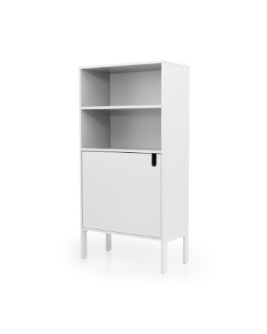 Buffet haut en bois 1 porte H152cm blanc