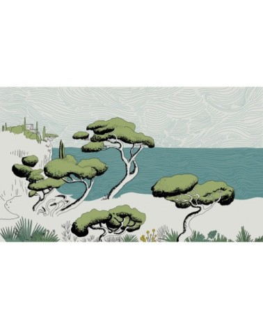 Papier peint panoramique calanques 255 x 250  blanc