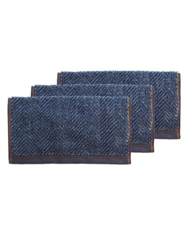 Lot de 3 serviettes invité 550gr/m²  denim 30x50 cm