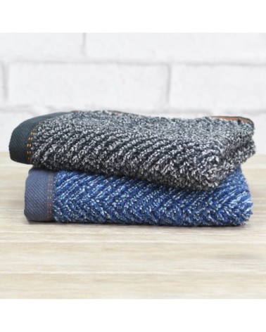 Lot de 3 serviettes invité 550gr/m²  denim 30x50 cm