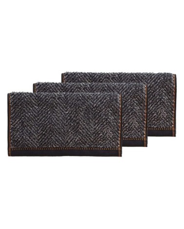 Lot de 3 serviettes invité 550gr/m²  carbone 30x50 cm