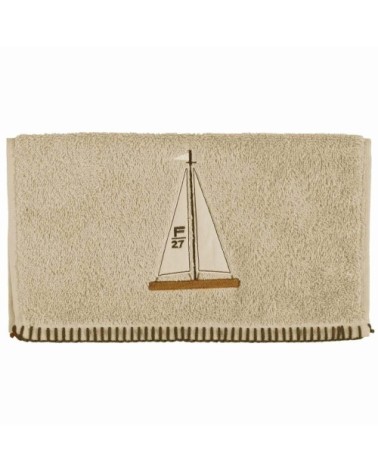 Lot de 2 serviettes invité en coton biologiqu ficelle 30x50 cm