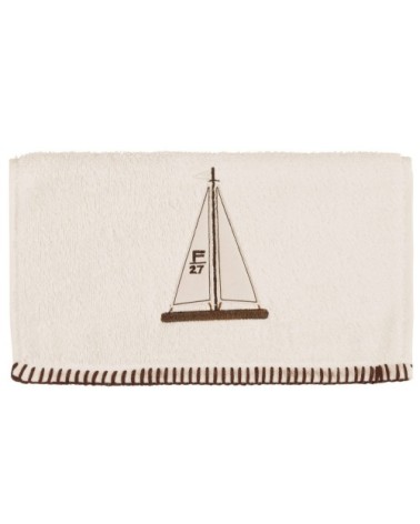 Lot de 2 serviettes invité en coton biologiqu ecru 30x50 cm