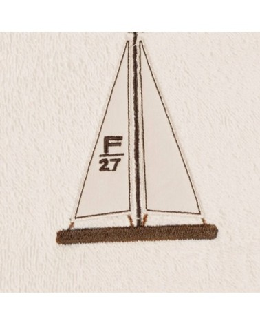 Lot de 2 serviettes invité en coton biologiqu ecru 30x50 cm