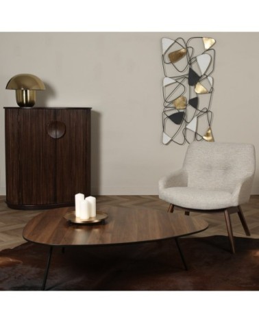 Lampe design champignon métal doré