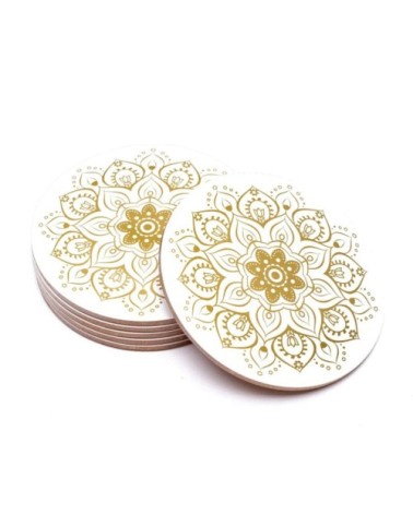Sous-verres ronds blancs D10cm - Lot de 6