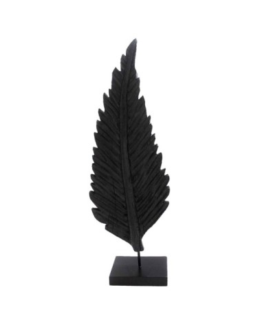 Feuille décorative en bois de manguier  noir 25x10x69 cm
