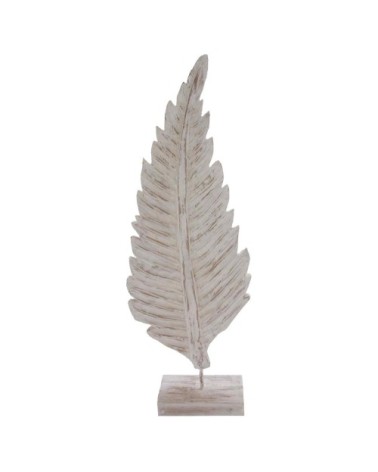 Feuille décorative en bois de manguier  blanc 25x10x69 cm