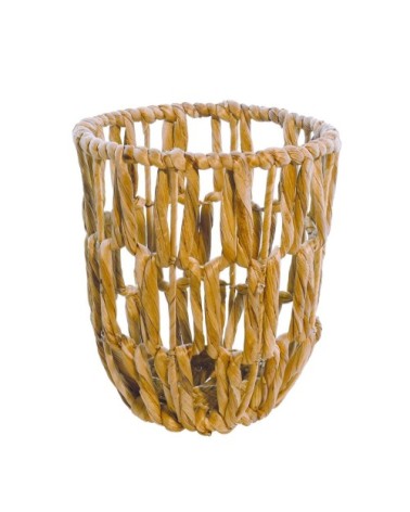 Photophore en jacinthe d'eau  naturel 20X20X23 cm