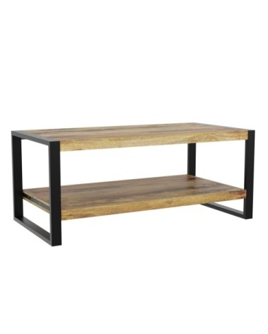 Table basse en bois de manguier et pieds en métal