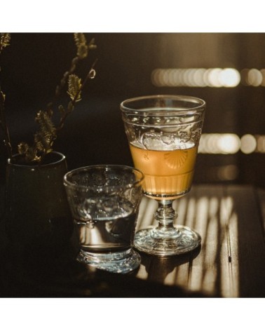 Verre à pied mécanique  en verre transparent - lot de 6