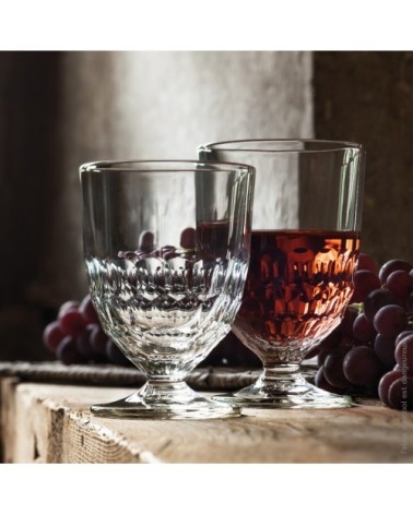 Verre à pied mécanique  en verre transparent - lot de 6