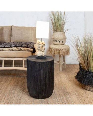 Meuble d'appoint en bois et feuilles de cocotier