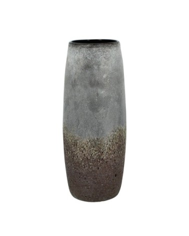 Vase en verre gris et taupe