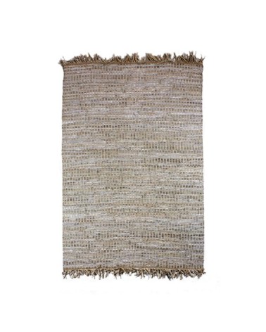 Tapis en cuir, jute et coton 230x160 cm