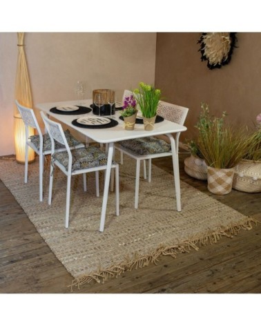 Tapis en cuir, jute et coton 230x160 cm