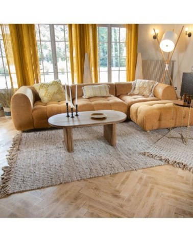 Tapis en cuir, jute et coton 230x160 cm