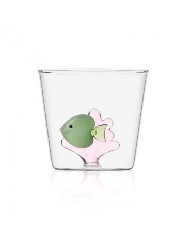 Verre tumbler poisson vert