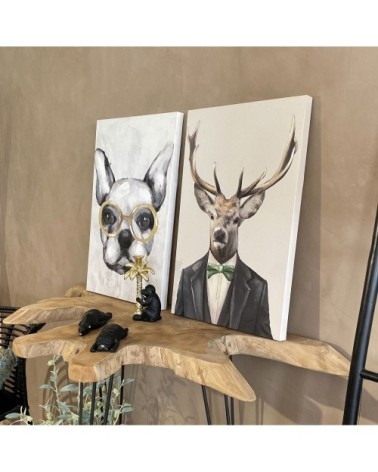 Toile imprimée bouledogue 40x60